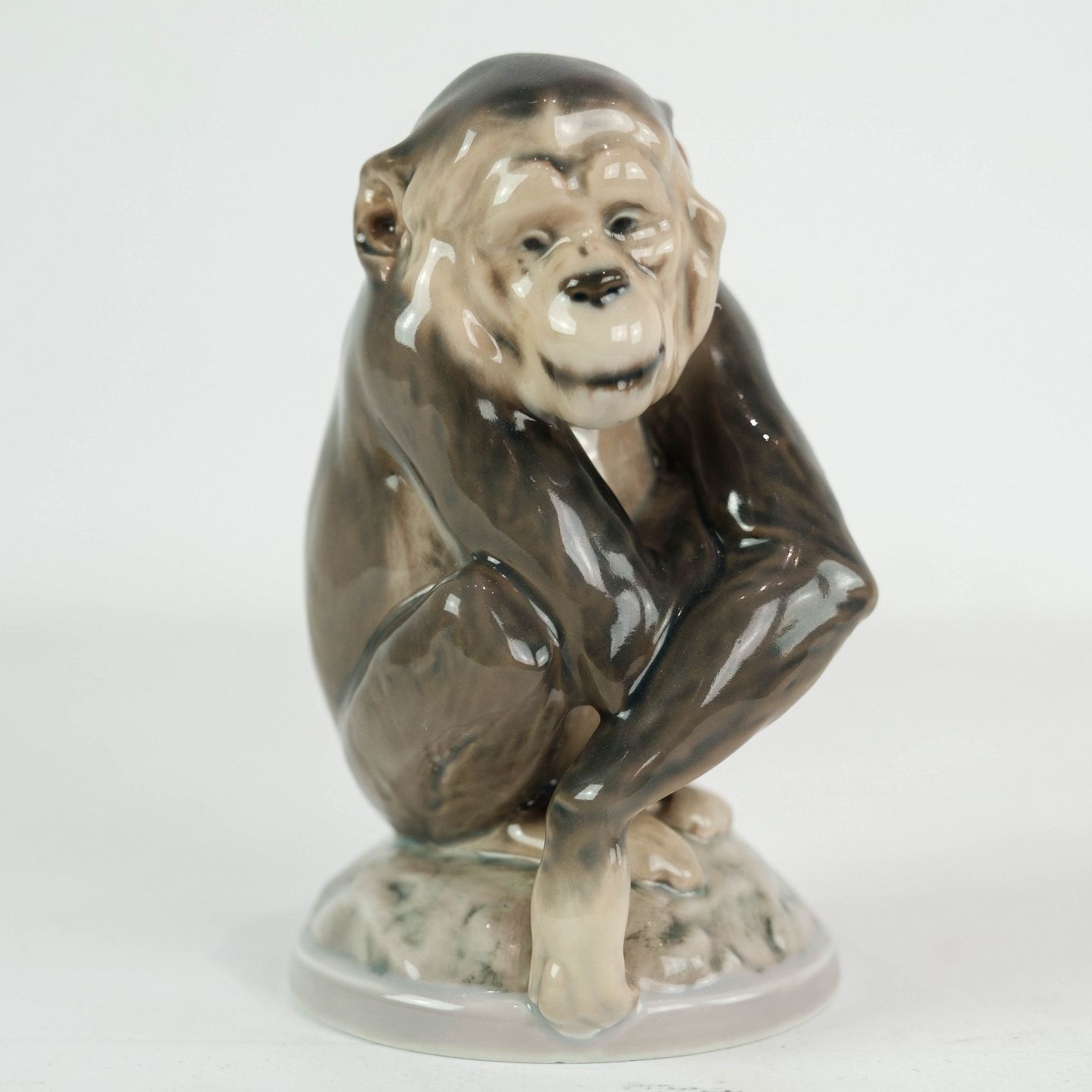 Porcelain Figure In The Form Of A Monkey, No .: 1055 By Dahl Jensen.