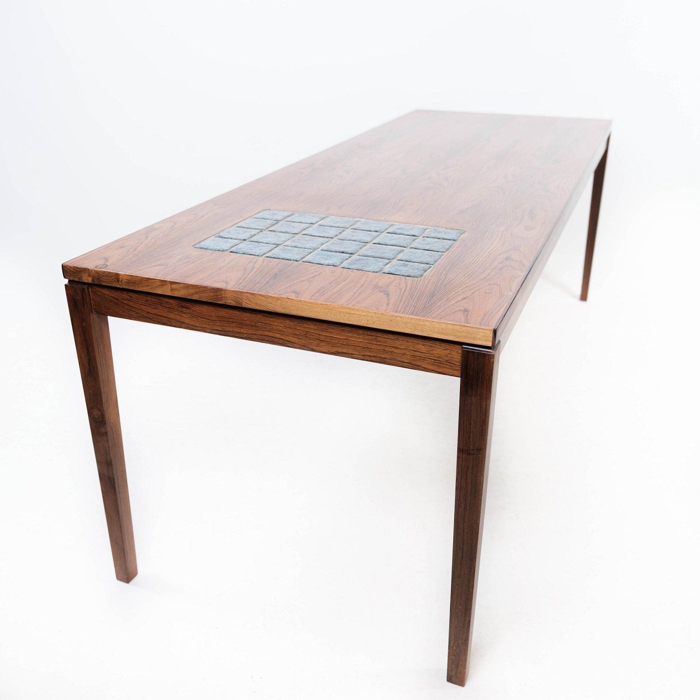 Coffee Table In Rosewood With Blue Tiles Of Danish Design From The 1960s. photo furniture