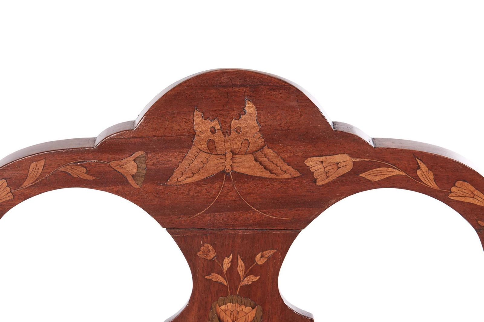 19th Century Antique Dutch Mahogany Marquetry Arm / Desk Chair photo vintage