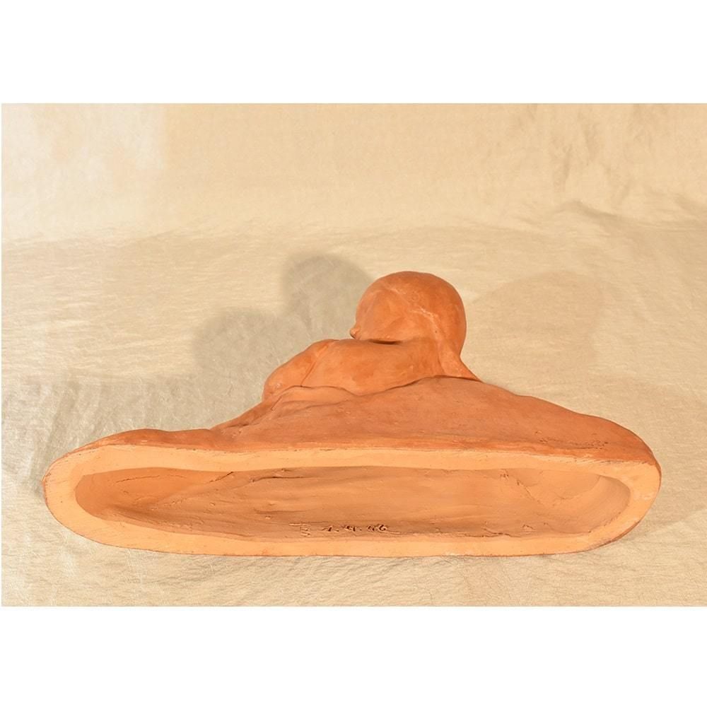 Art Deco Sculpture, Nude Woman, Terracotta, Signed Gennarelli, 20th Century. (Stte60) photo vintage