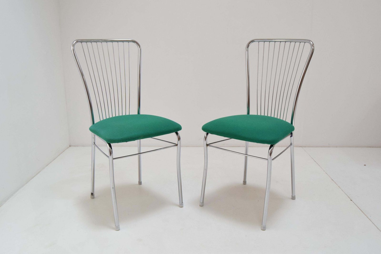 Pair Of Mid Century Chrome Chairs,Nowy Styl,Circa 1980s photo for sale