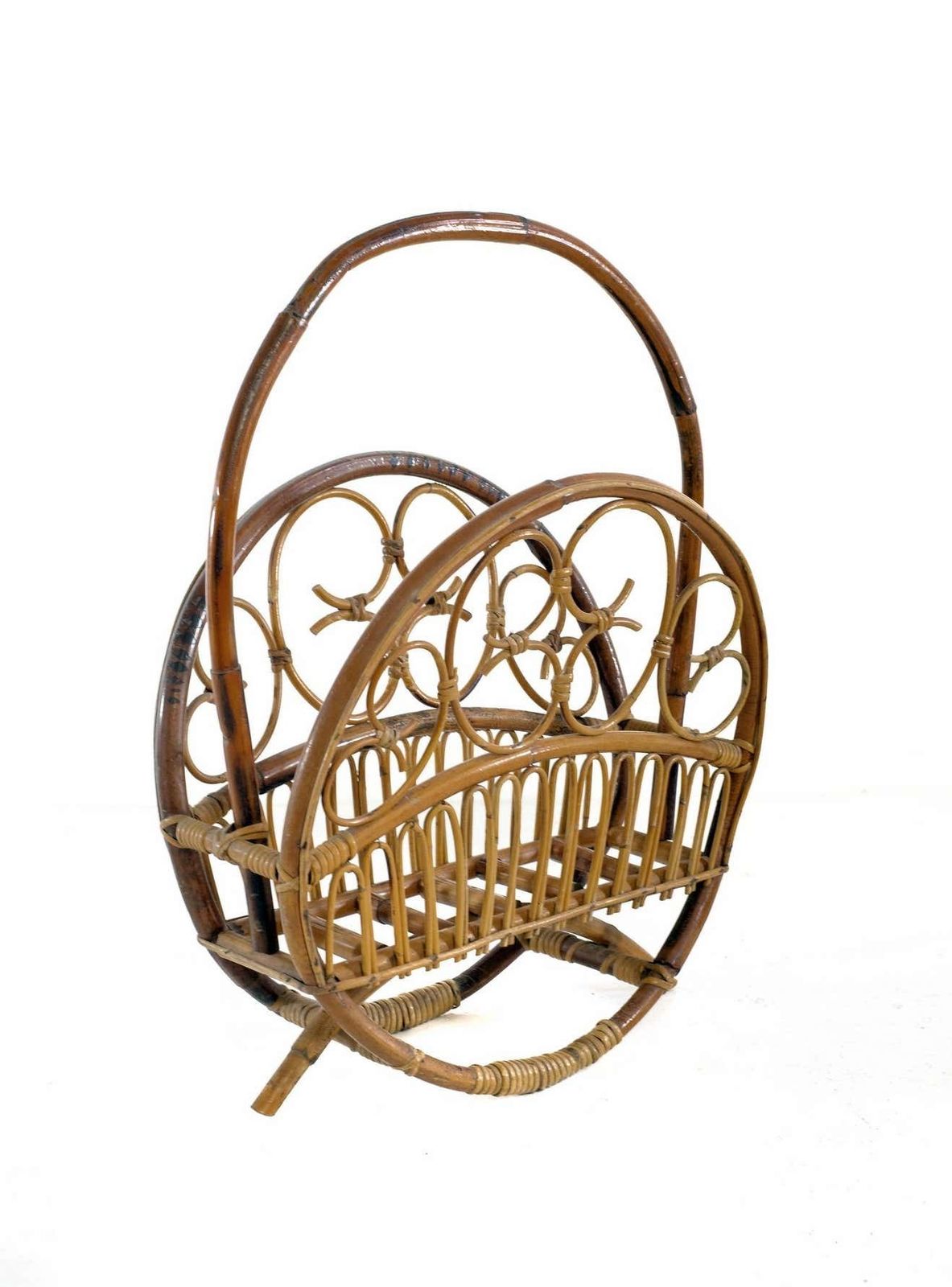 Italian Vintage Boho Style Magazine Rack photo buy