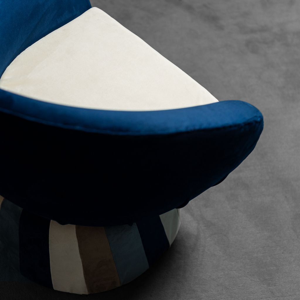 Chapeau Armchair In Blue Velvet Design 70s Vintage Modern Antiques photo furniture