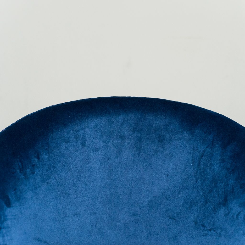 Chapeau Armchair In Blue Velvet Design 70s Vintage Modern Antiques photo 430.0