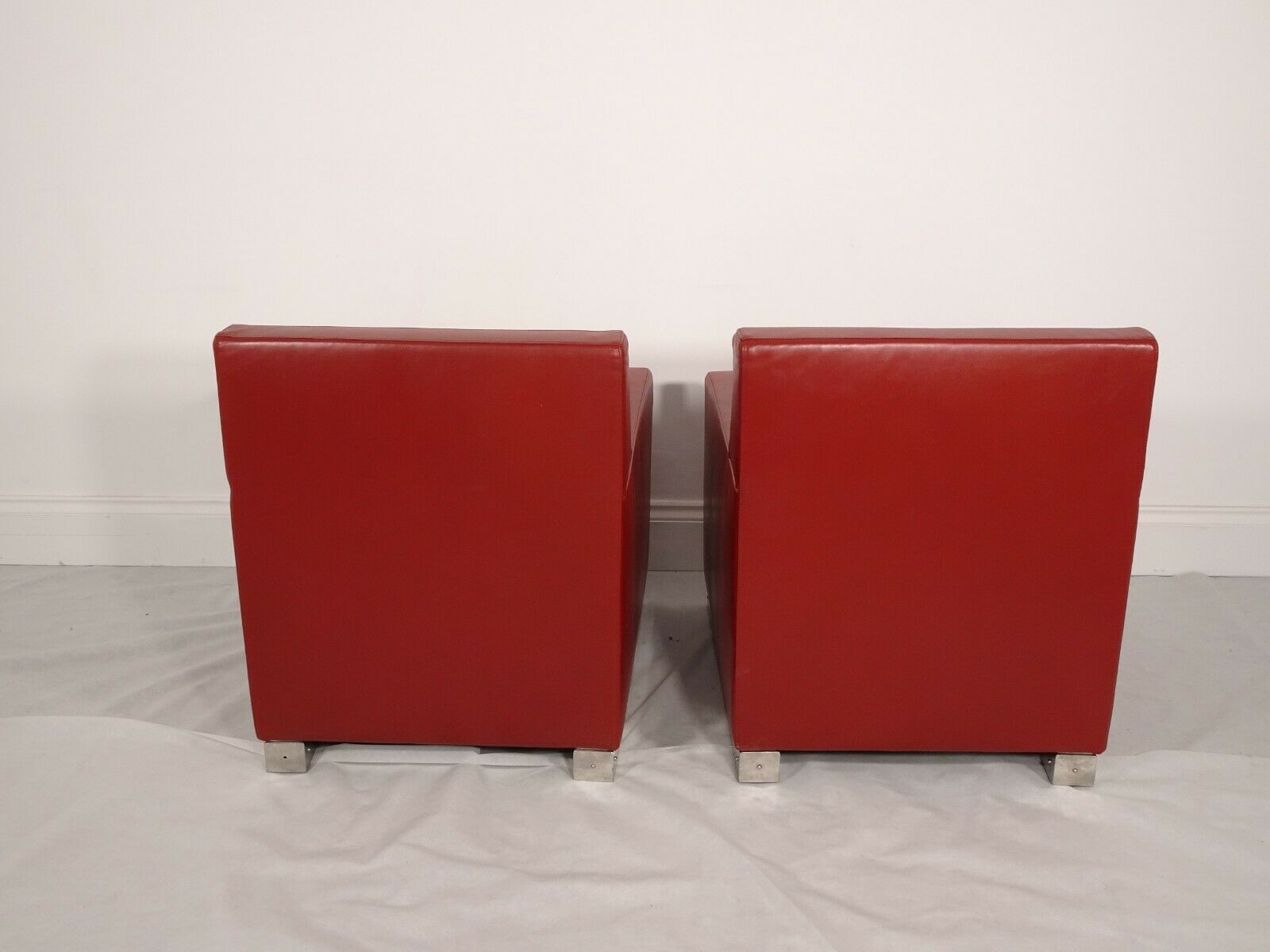 photo for sale Stunning Pair Of Bb Italia Imprimatur Armchairs In Oxblood Red Leather