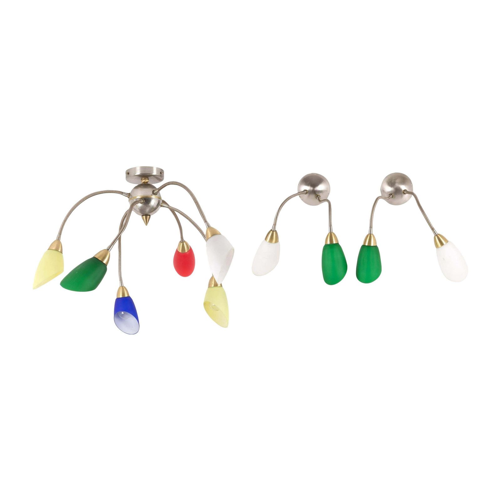 Set Of Two Appliques And One Wall Lamp In Glass Italian Manufacture, 1960s photo 261.0