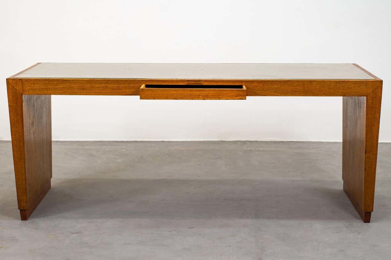 Gio Ponti Low Table In Wood And Glass For Banca Nazionale Del Lavoro, 1950 photo Furniture