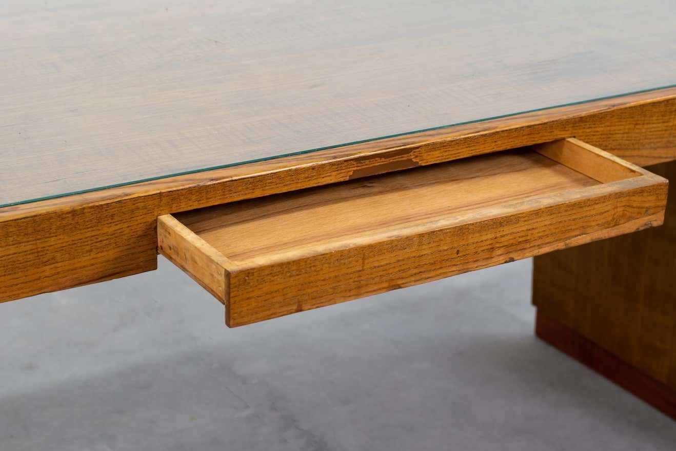 Gio Ponti Low Table In Wood And Glass For Banca Nazionale Del Lavoro, 1950 photo vinterior