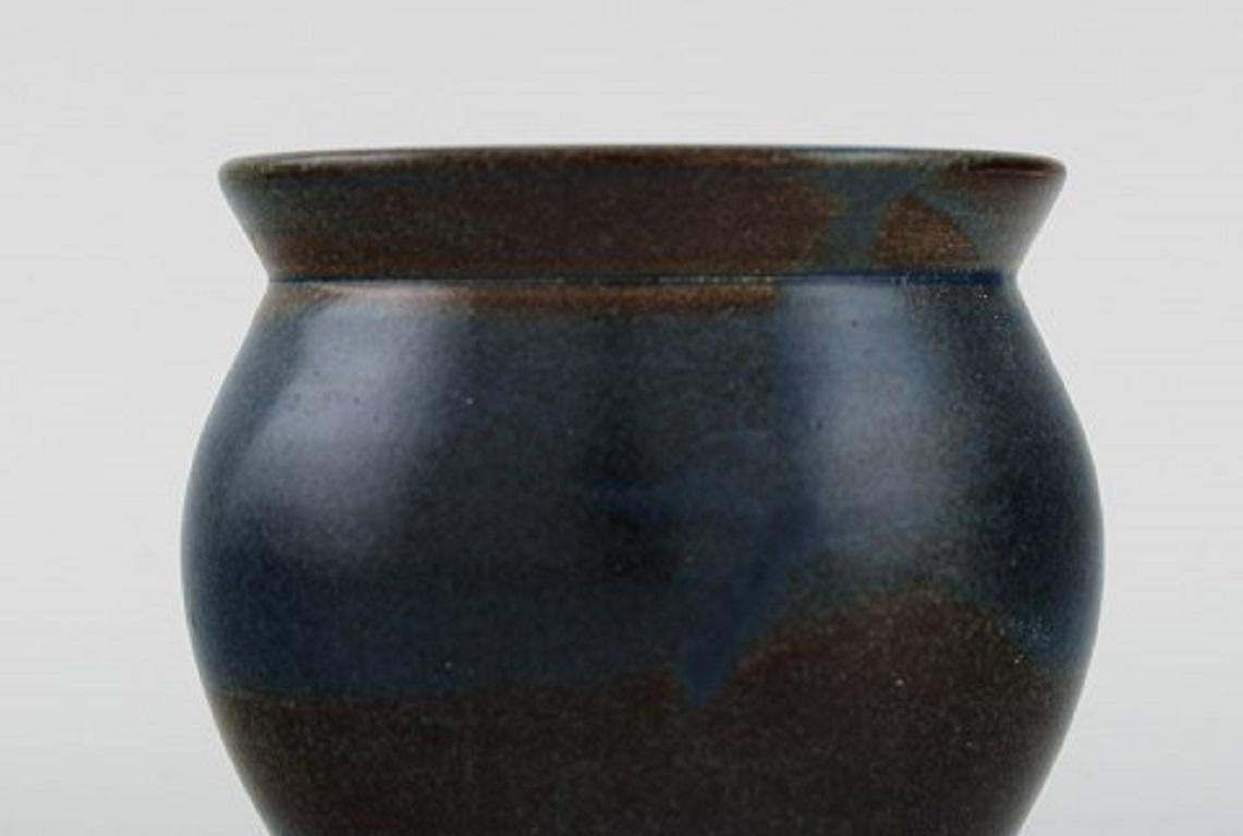 European Studio Ceramicist, Unique Vase In Glazed Stoneware, Late 20th C photo Home Decor
