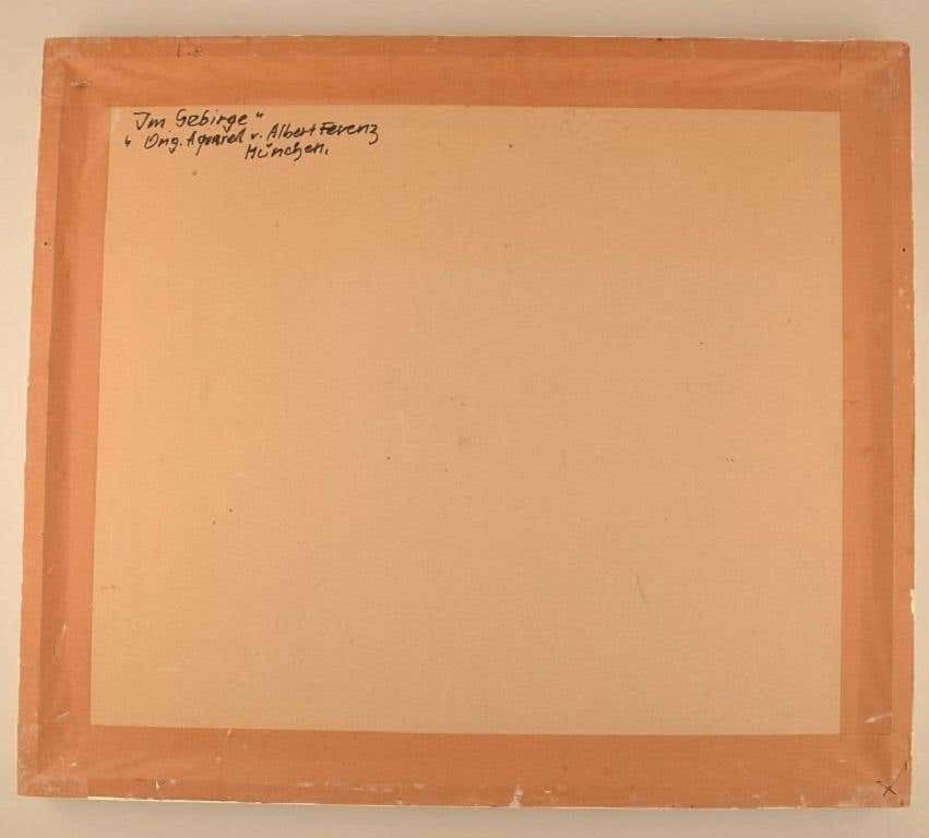 Albert Ferenz, Germany, Watercolor On Paper, "In The Mountains" photo vintage