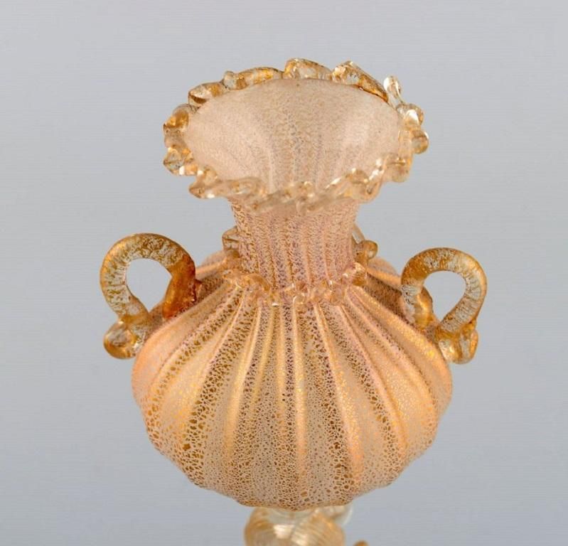 Barovier And Toso, Venice, Rare Organically Shaped Vase In Mouth Blown Art Glass photo for sale