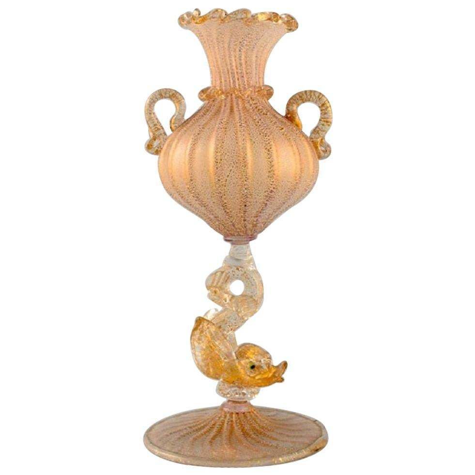 Barovier And Toso, Venice, Rare Organically Shaped Vase In Mouth Blown Art Glass photo vinterior