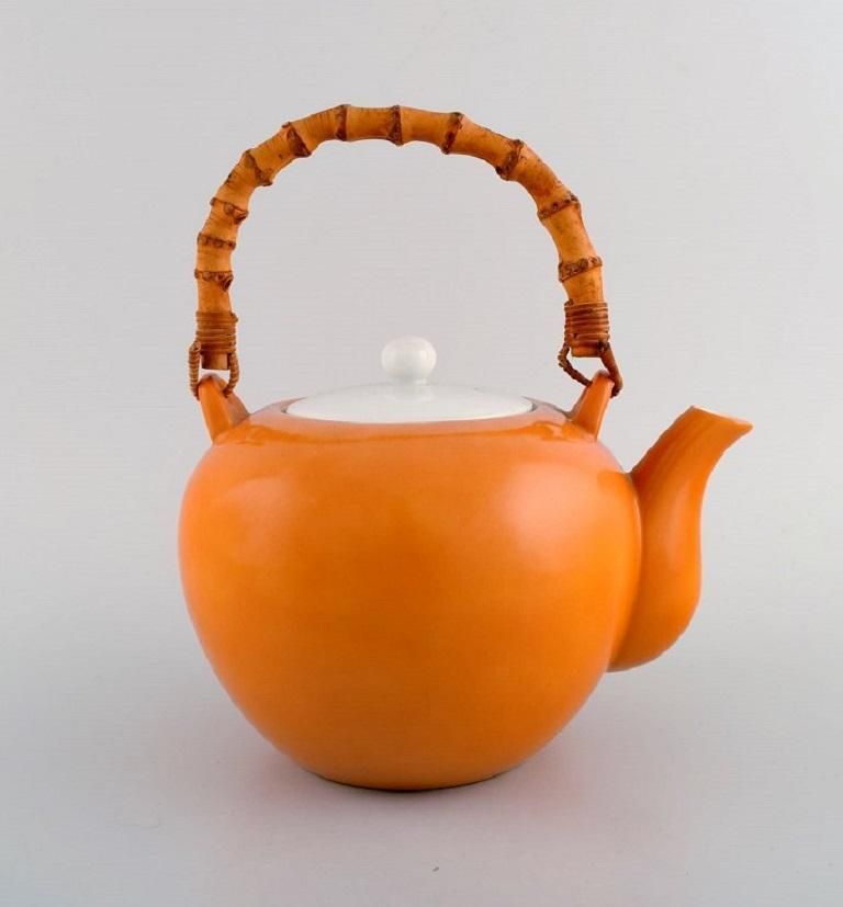 Kenji Fujita For Tackett Associates, Porcelain Teapot With A Bamboo Handle