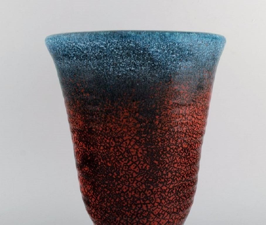 Accolay, France, Large Art Deco Vase In Glazed Ceramics, 1940s photo vinterior