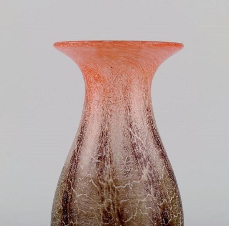 Karl Wiedmann For Wmf, Three Ikora Vases In Mouth Blown Art Glass, 1930s photo vinterior