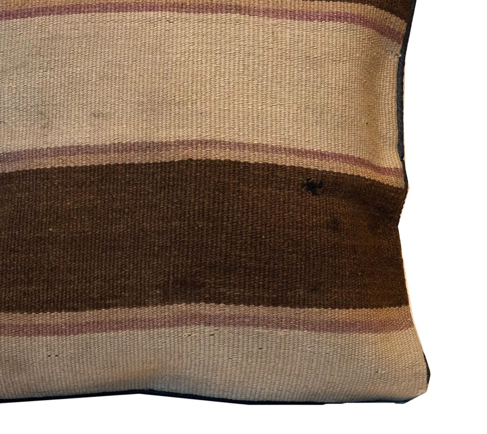 Hand Made Brown Cream Wool Kilim Cushion Cover Country House Scatter Pillow 40x40cm photo for sale