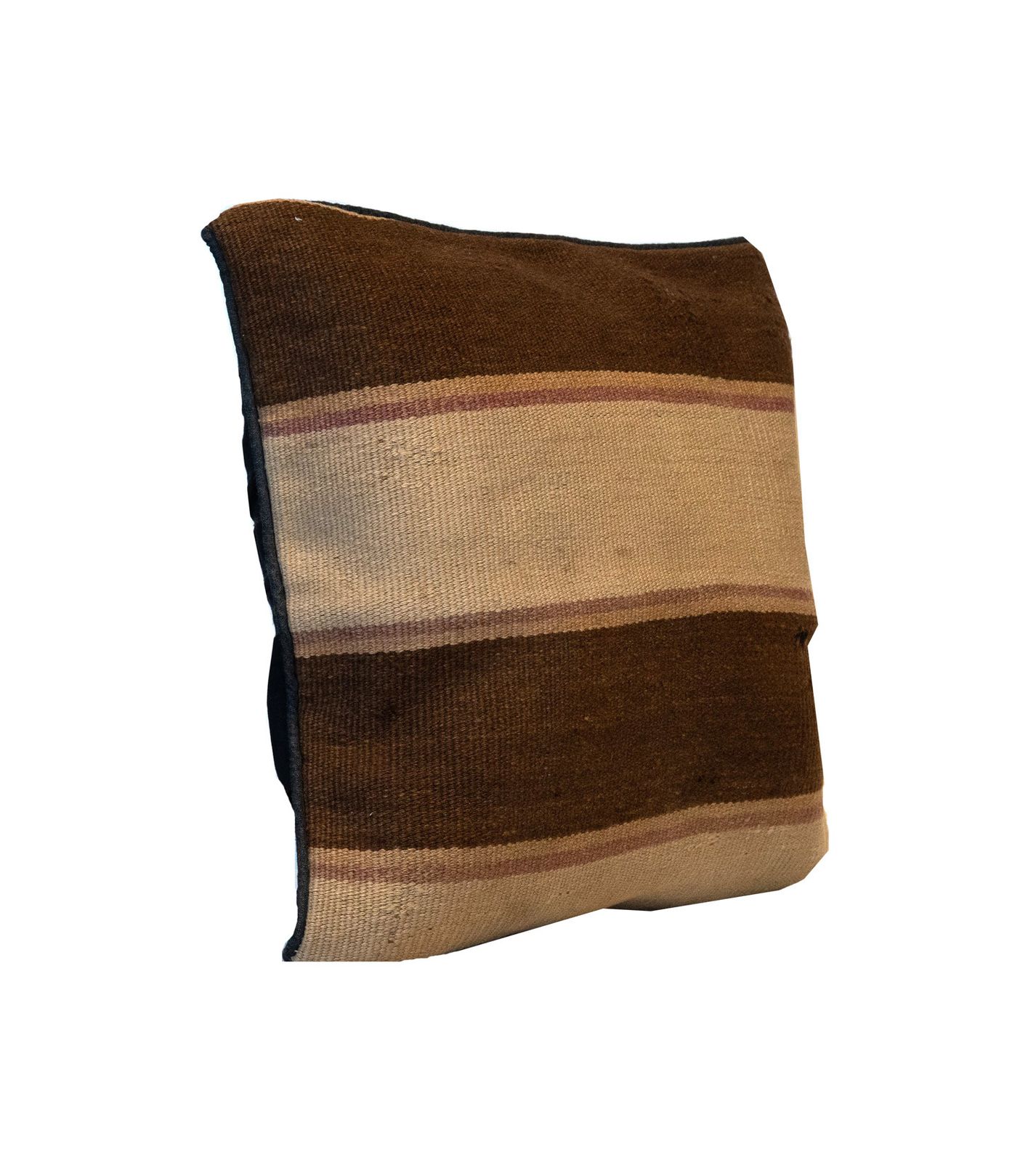 Hand Made Brown Cream Wool Kilim Cushion Cover Country House Scatter Pillow 40x40cm photo buy