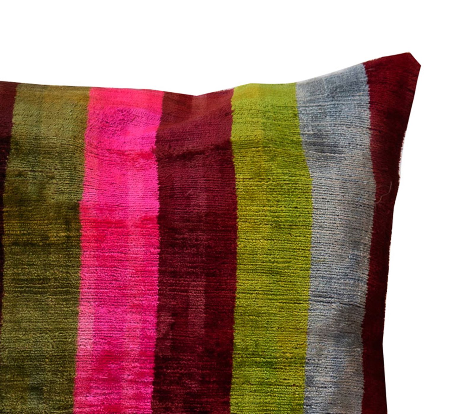 Handmade Multi Coloured Velvet And Silk Cushion Cover 45x45cm photo furniture