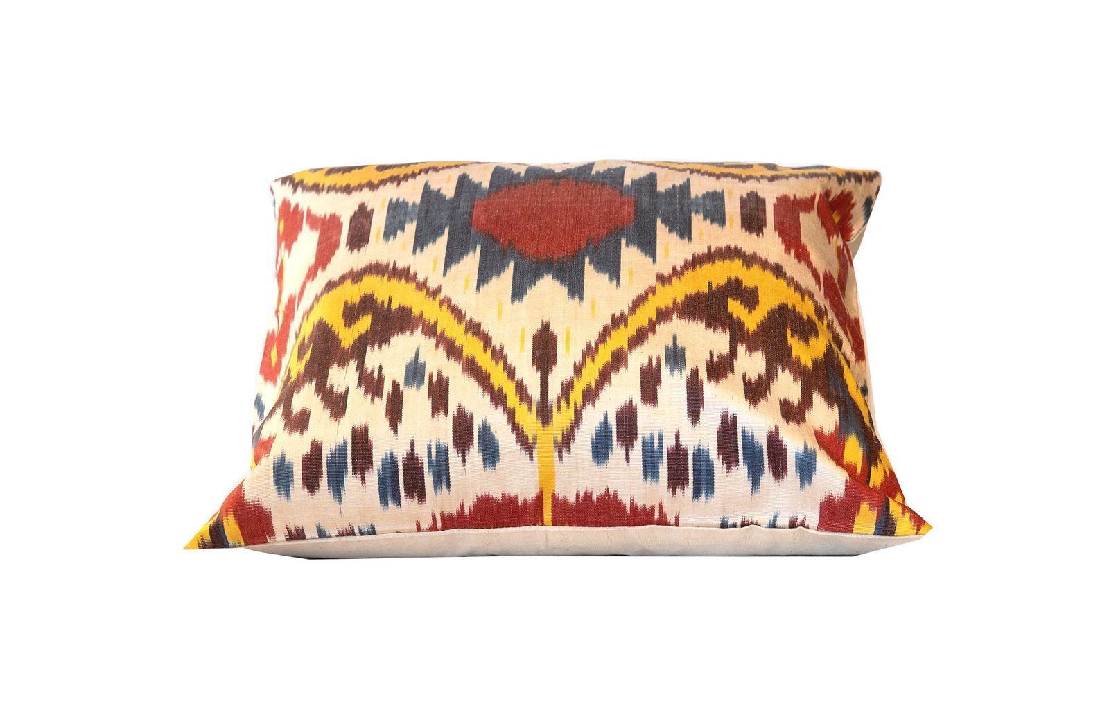 Handwoven Pure Silk Cushion Cover Ikat Design Scatter Pillow 45x45cm photo for sale