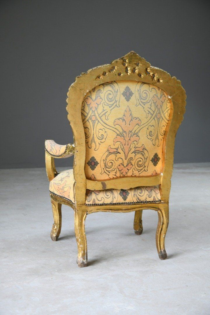 Furniture Louis XV Style French Gilt Chair photo