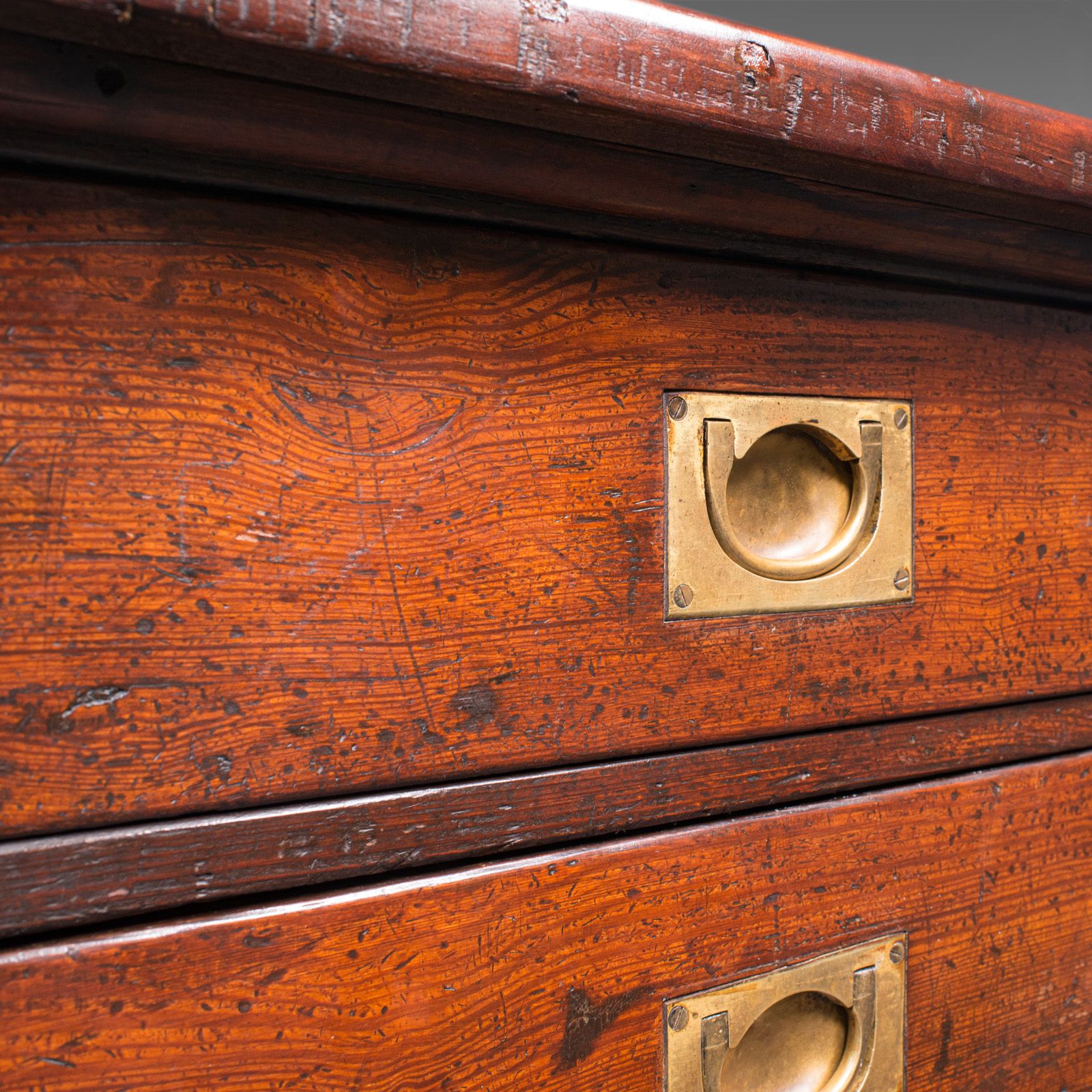 Furniture Antique Chest Of Drawers, English, Pitch Pine, Shop Retail, C.1870 photo