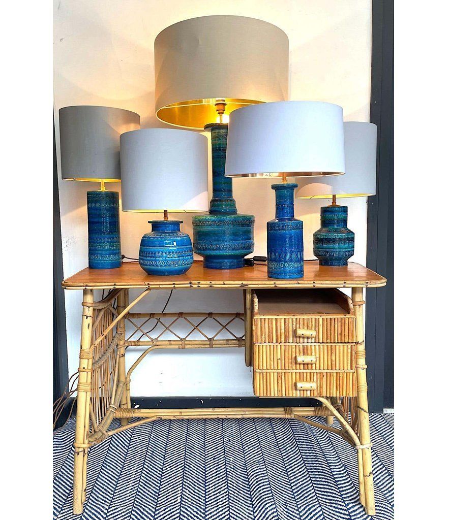 Lovely 1960s Bitossi Ceramic Lamp By Aldo Londi In Famous "Rimini Blue" photo 745.0