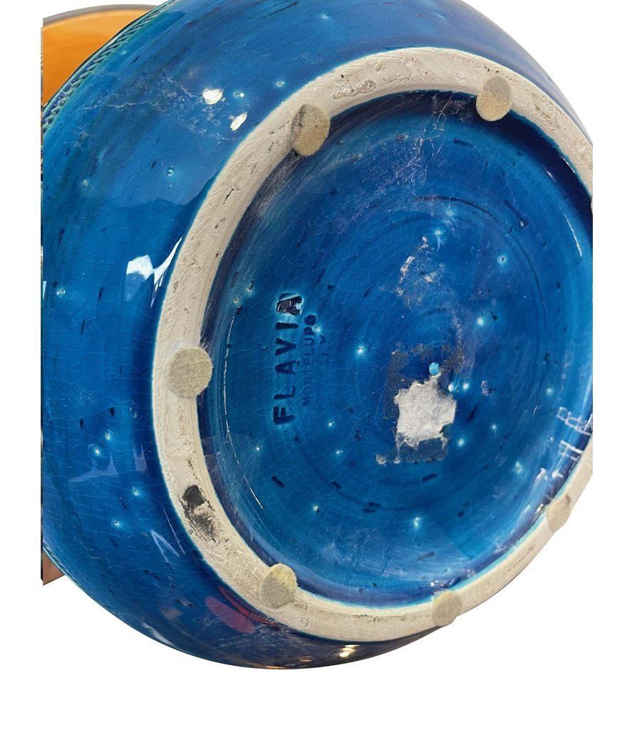 Lovely 1960s Bitossi Ceramic Lamp By Aldo Londi In Famous "Rimini Blue" photo vintage