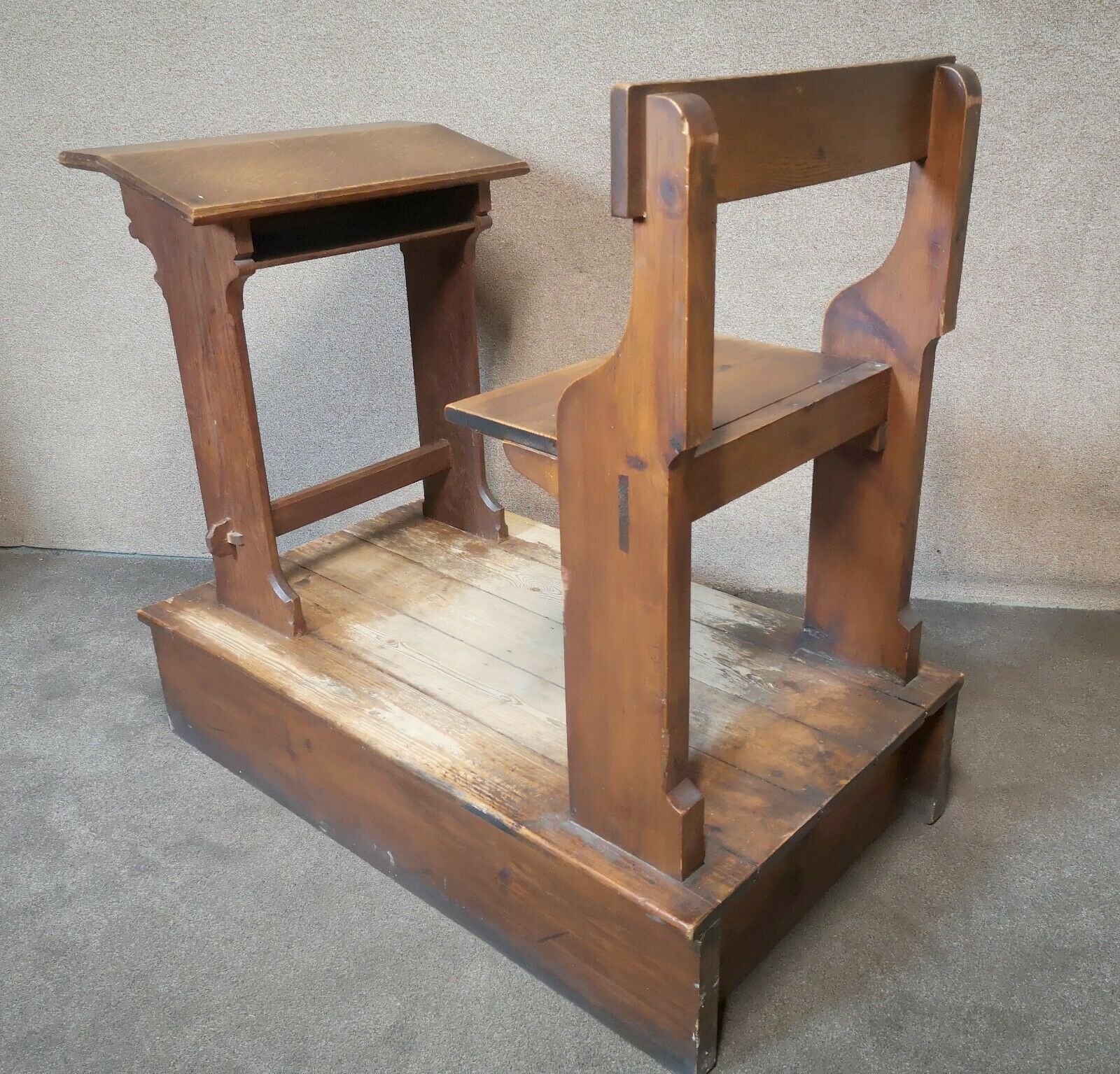 Antique Oak & Pine School Desk photo Furniture