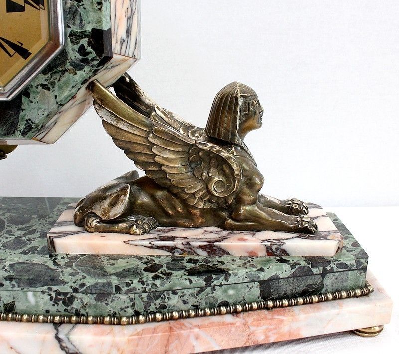 photo vinterior Marble And Bronze Fireplace Set, Art Deco, 1940
