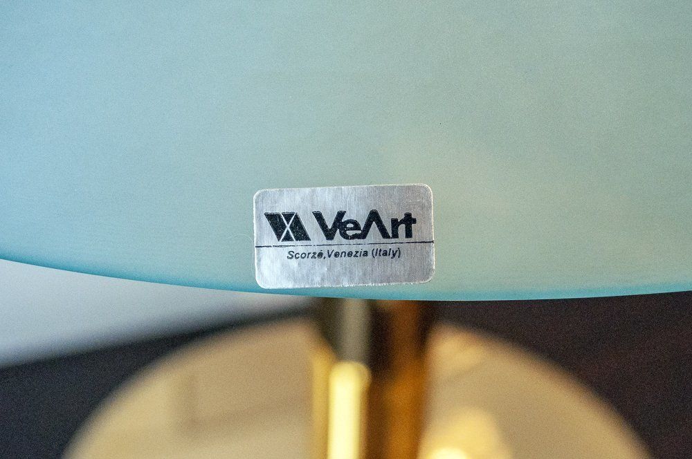 Lamp In Verguld Metaal En Muranoglas Van Veart, Jaren 1970 photo for sale