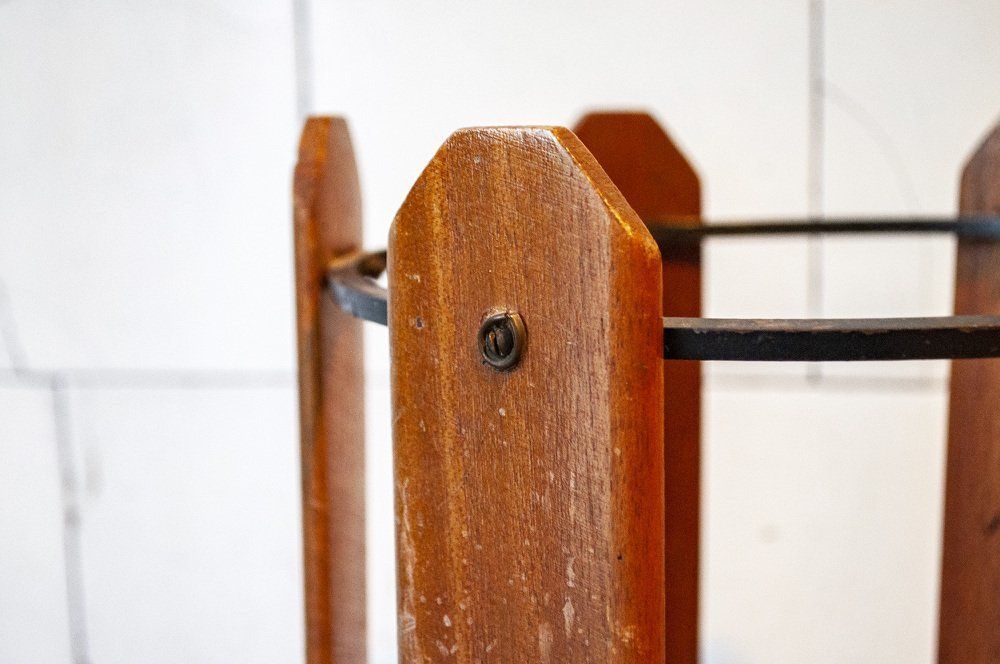 Paraplubak Van Ijzer, Aluminium En Hout, Ca. Jaren 1950 photo for sale