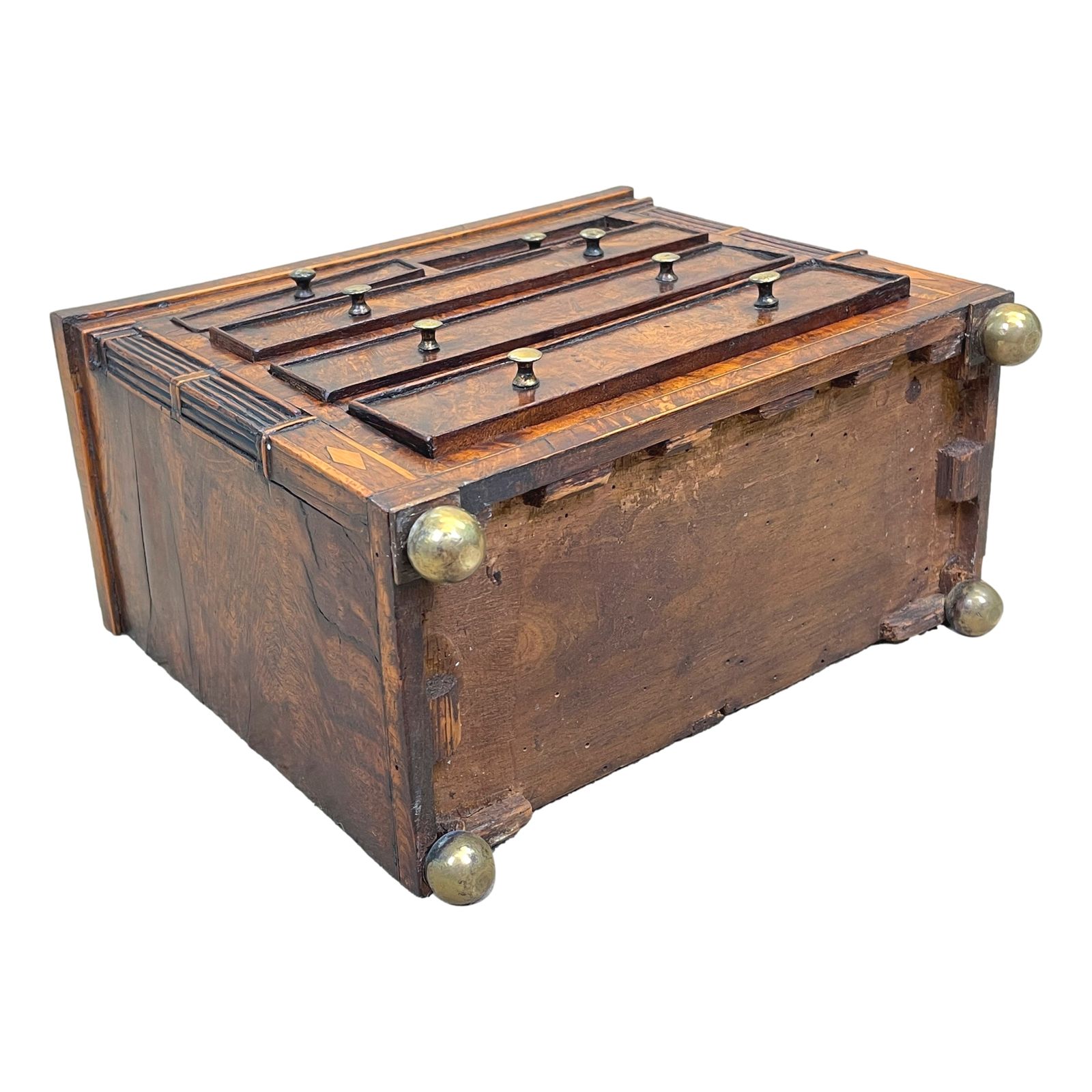 Late Regency 19th Century Burr Oak Miniature Chest (England, Circa 1830) photo furniture