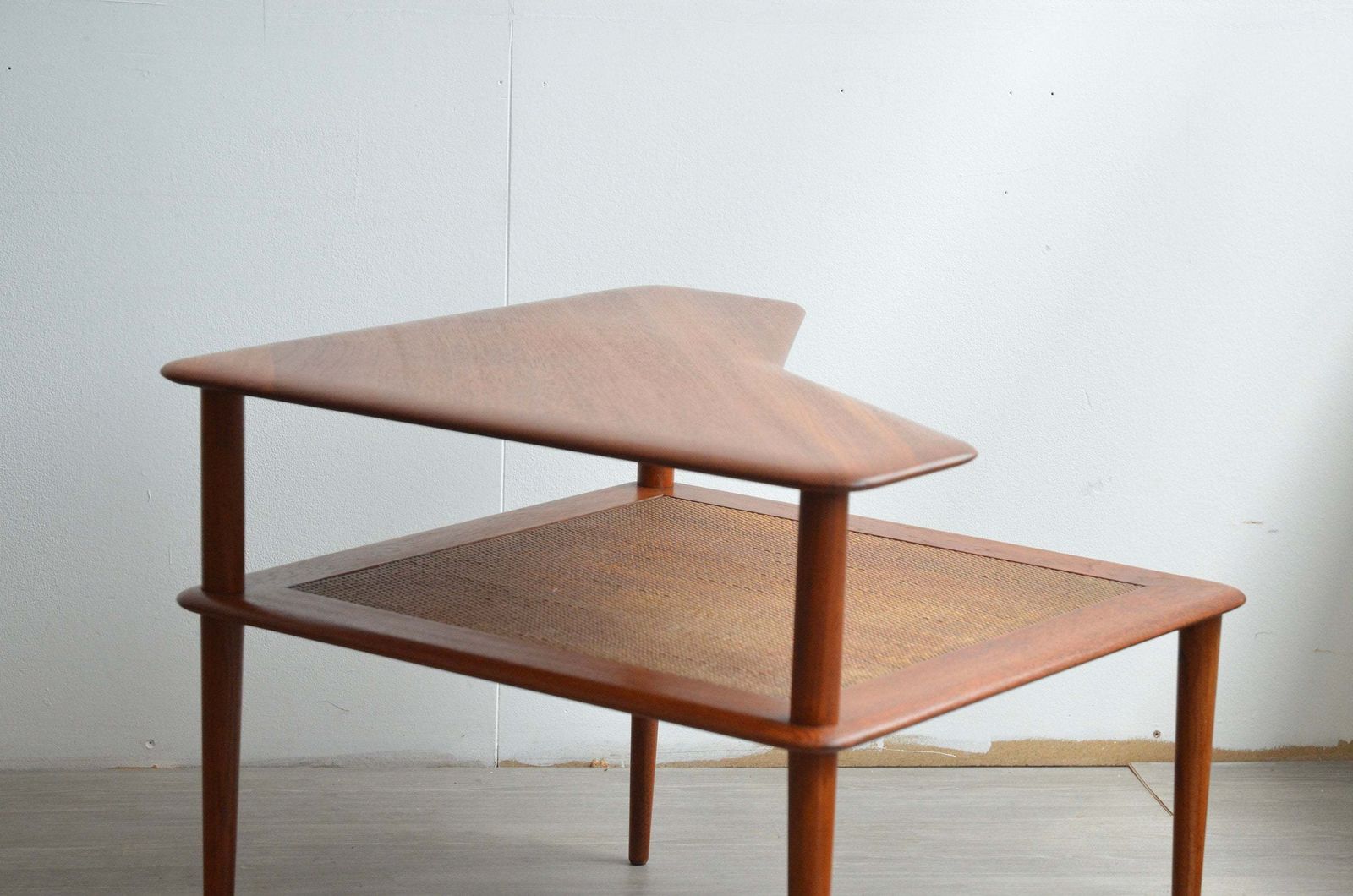 Corner Table By Peter Hvidt In Teak & Cane photo buy