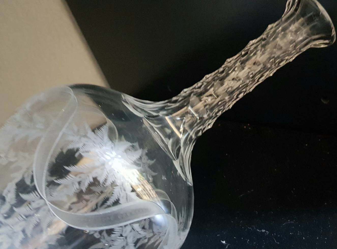 An Antique Venetian Cut And Etched Glass Decanter Or Vase 19th Century photo for sale