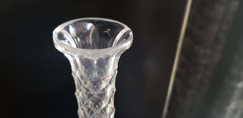 An Antique Venetian Cut And Etched Glass Decanter Or Vase 19th Century photo Home Decor