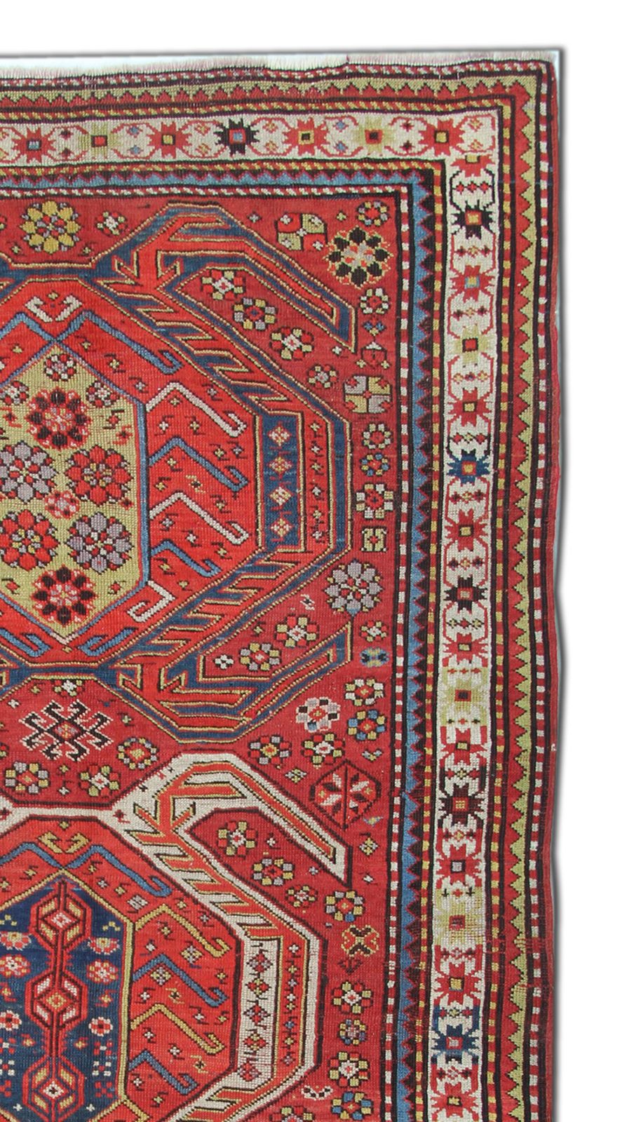 photo furniture Antique Caucasian Rug, Traditional Lankaran Handmade Wool Rug  133x233cm