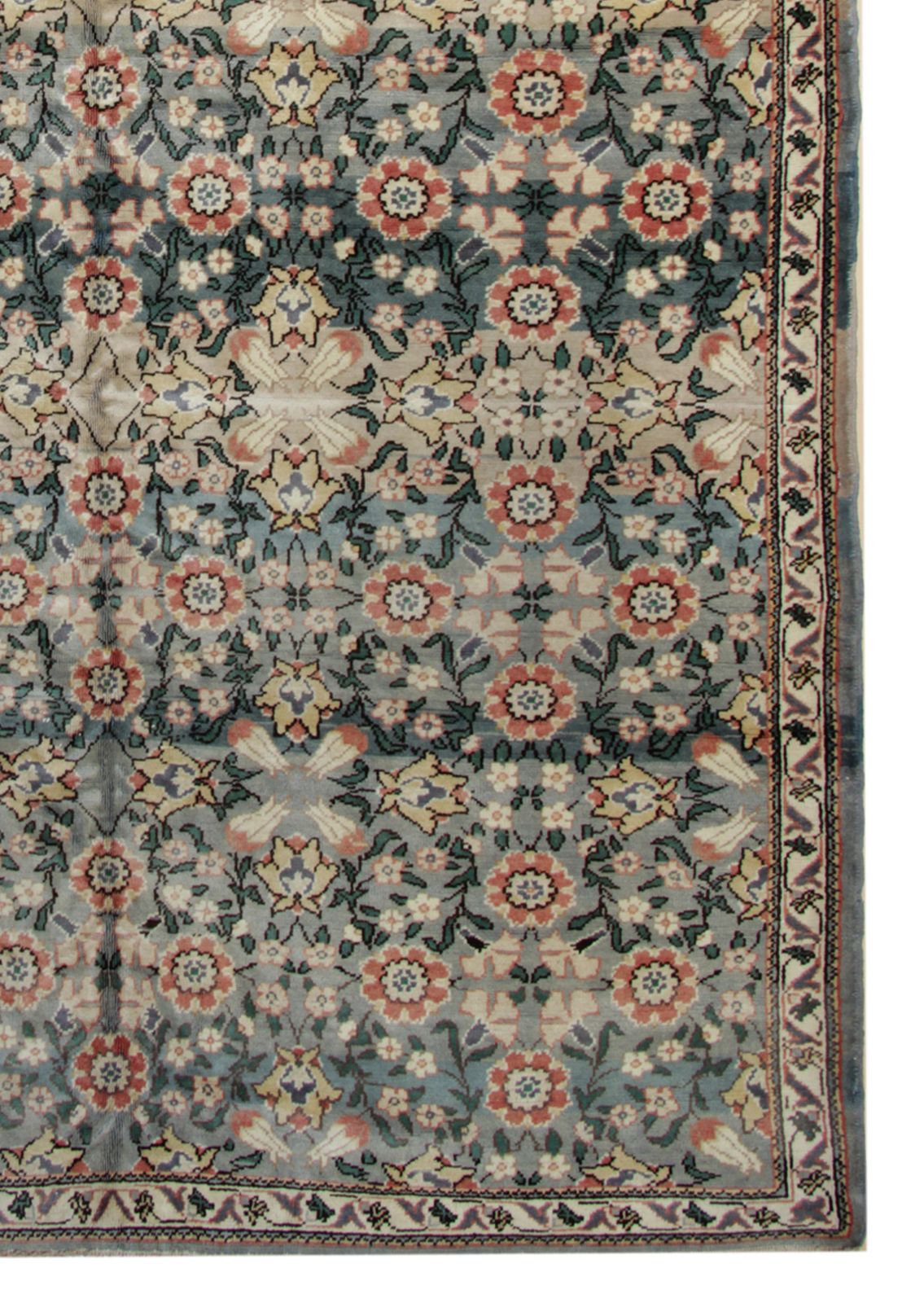 Handwoven Oriental Oushak Carpet, Traditional Green Wool Turksih Rug  185x280cm photo for sale