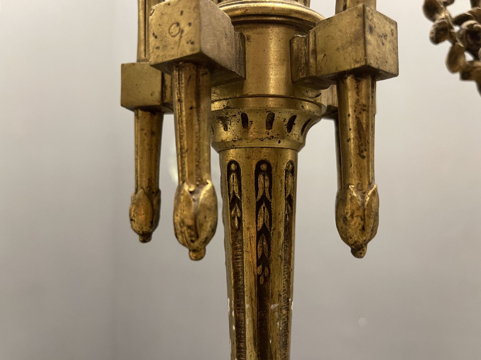 Antique Liberty Bronze Chandelier 1940’s photo vinterior