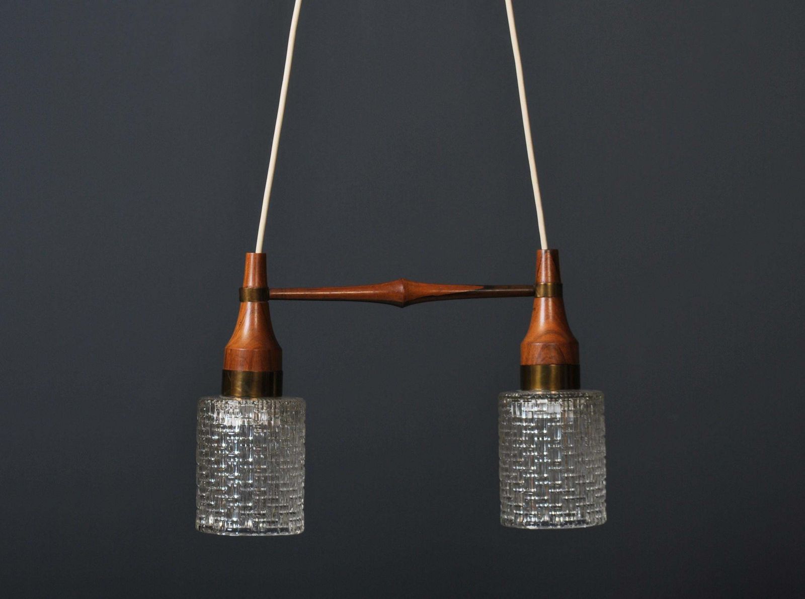 Danish Midcentury Dual Pendant Light