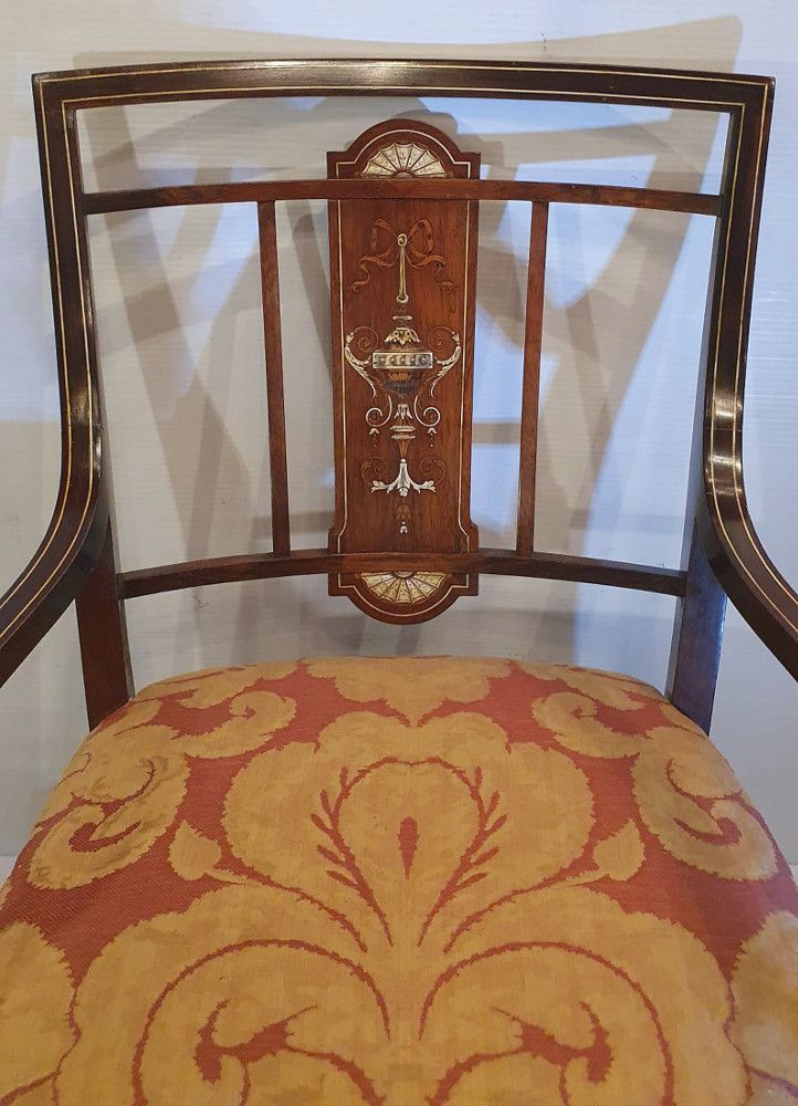 Edwardian Inlaid Rosewood Nursing Or Bedroom Armchair photo Furniture