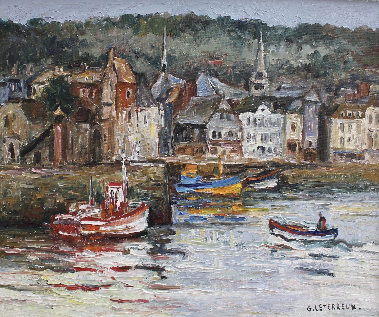 The Port Of Honfleur' By Gervais Leterreux (1993) photo furniture