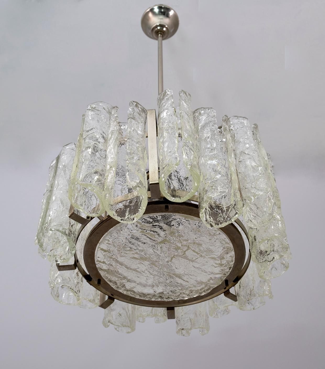 Carlo Nason Postmodern Italian Murano Glass Chandelier For Mazzega, 1970s photo vinterior