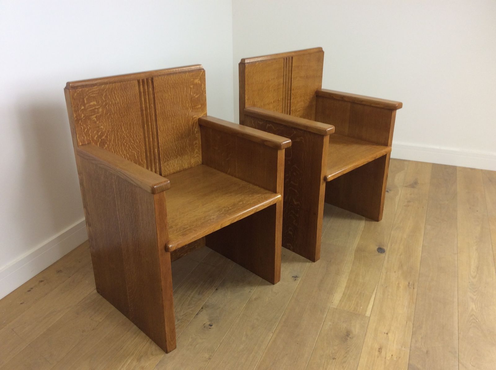 Art Deco Chairs Solid Oak From The Seafarers Mission Southampton photo for sale