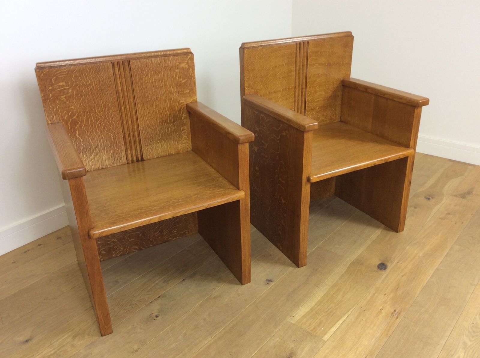 3000.0 Art Deco Chairs Solid Oak From The Seafarers Mission Southampton photo