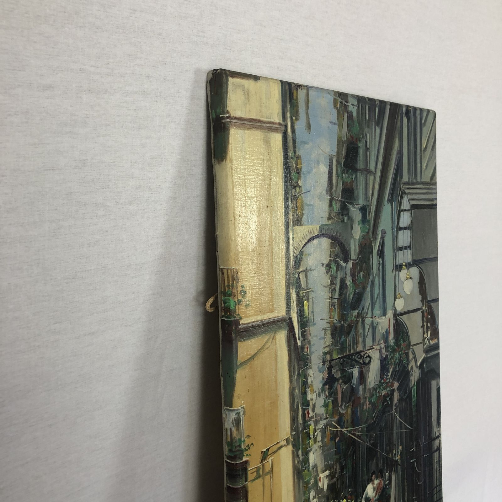 Vintage Signed Mario Ferdelba Oil On Canvas Painting, Italy 1950s photo Art