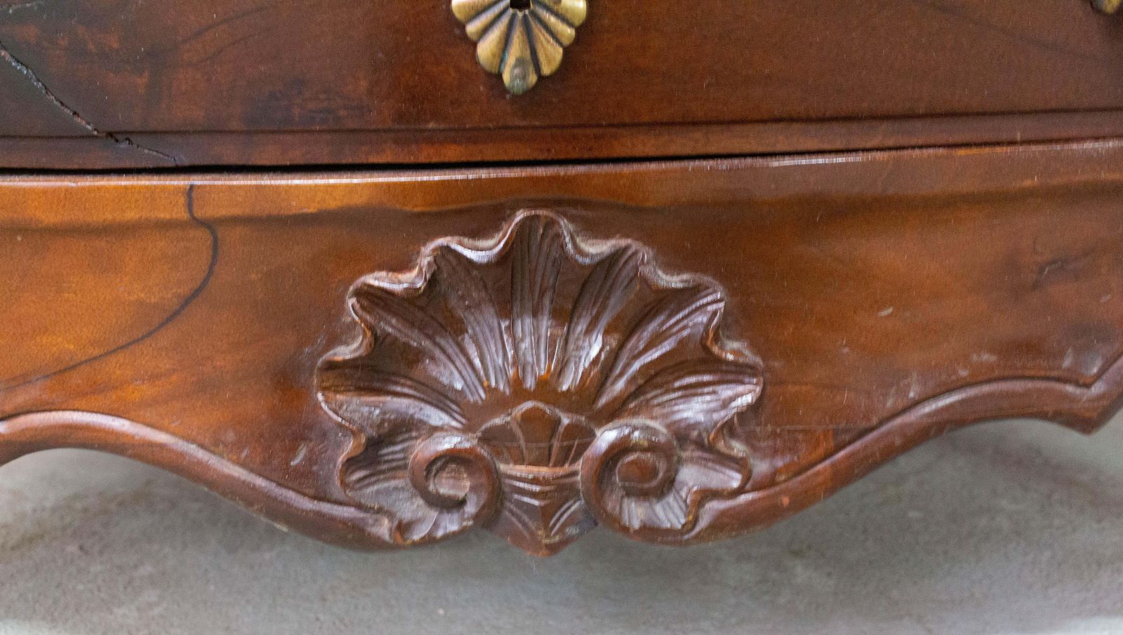 photo for sale French Louis XV Style Iroko Commode Chest Of Drawers, Mid Century