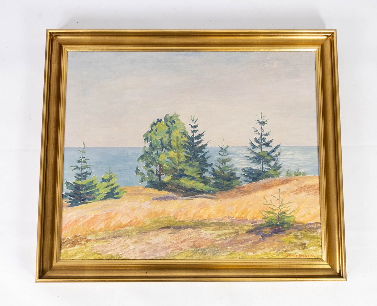 Oil Painting With Natural Motif By Arthur Brener From 1955.