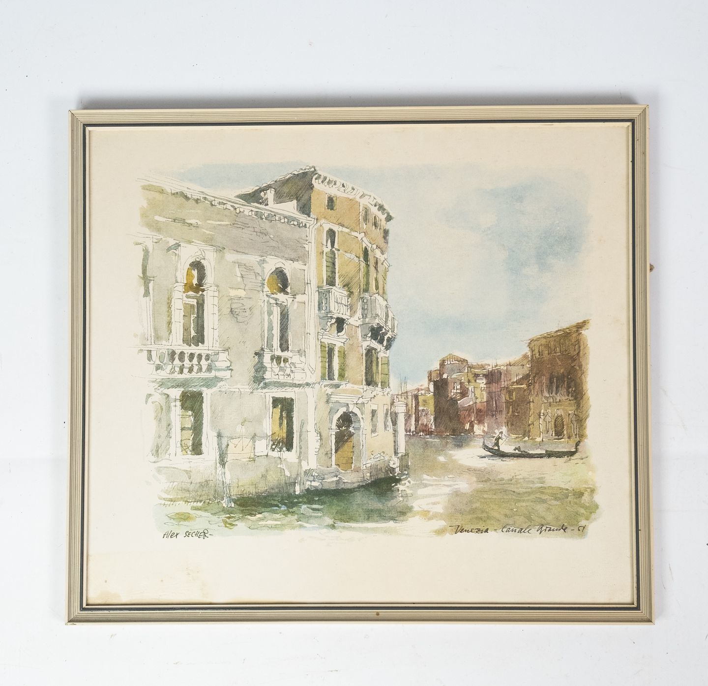 Painting With Motif Of Venice, Signed Alex Secher.