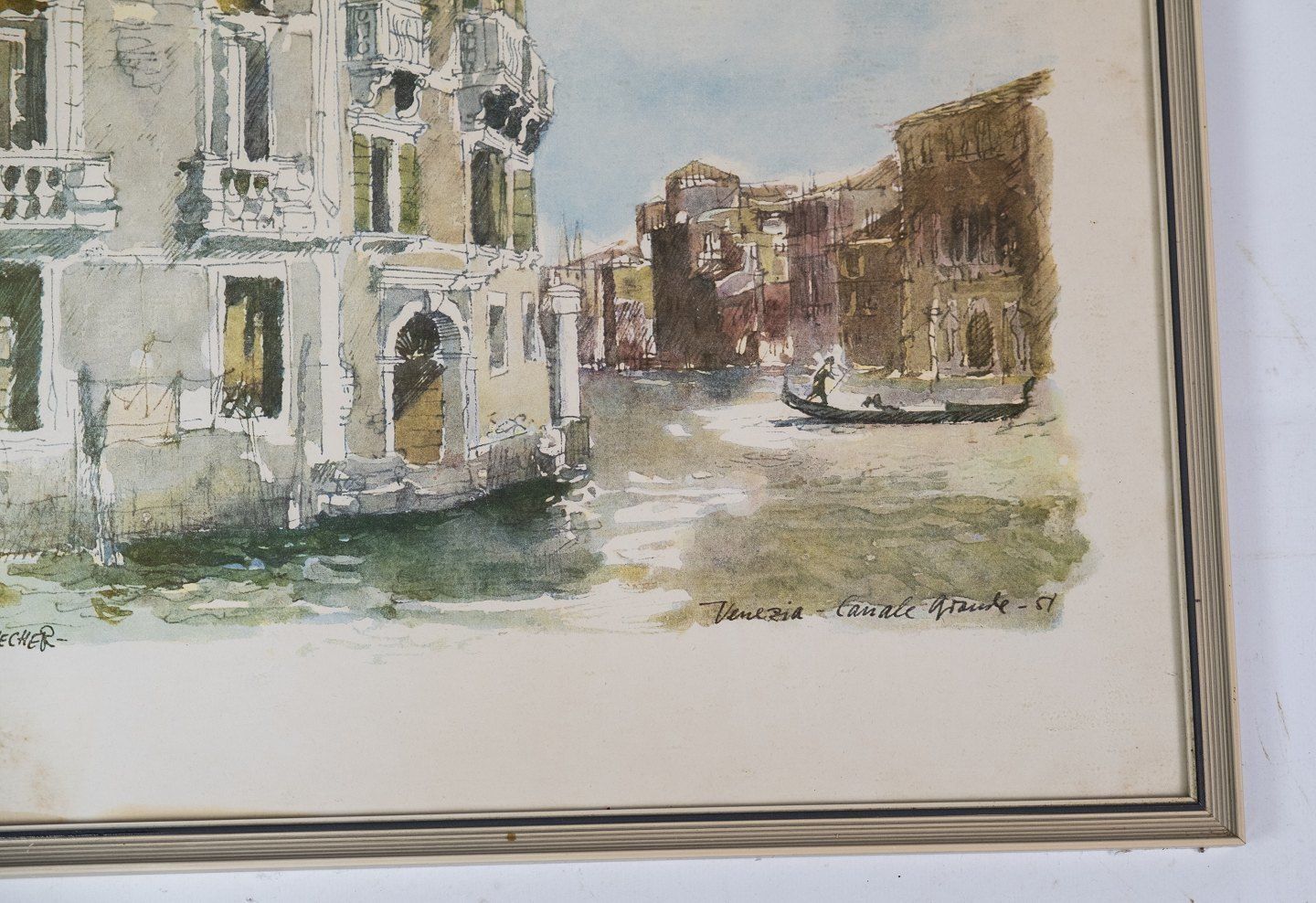 Painting With Motif Of Venice, Signed Alex Secher. photo for sale
