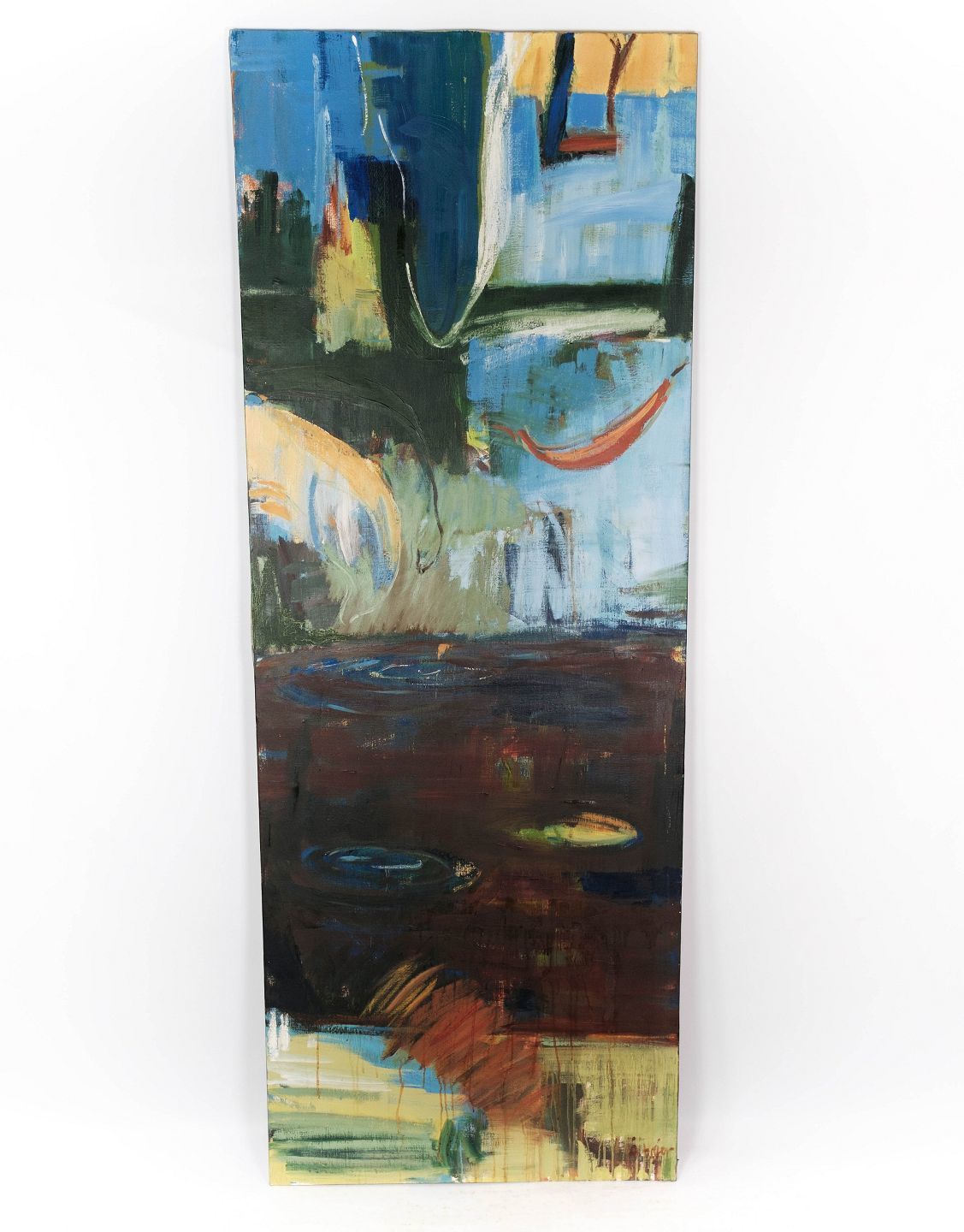 Tall Oil Painting On Canvas In Dark Colors By The Danish Artist